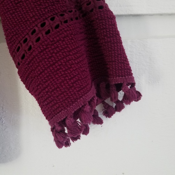 Anthro Saturday Sunday crop tassel top wine Small - Picture 3 of 8